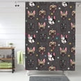 thumbnail image 1 of Shower Curtain, French Bulldogs Waterproof Fabric Plastic Shower Curtain, Drying Fast Bathroom Curtain with 9 Buttonholes, Ruffle Shower Curtain 60x72in, 1 of 8