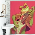 thumbnail image 1 of Shower Curtain Frog Playing Guitar Musical Frog Bath Curtain Polyester Fabric Bathroom Ration With Hooks, 1 of 4