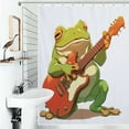 thumbnail image 1 of Shower Curtain Frog Playing Guitar Musical Frog Bathroom Waterproof Polyester Home Ration Curtain With Hook, 1 of 4