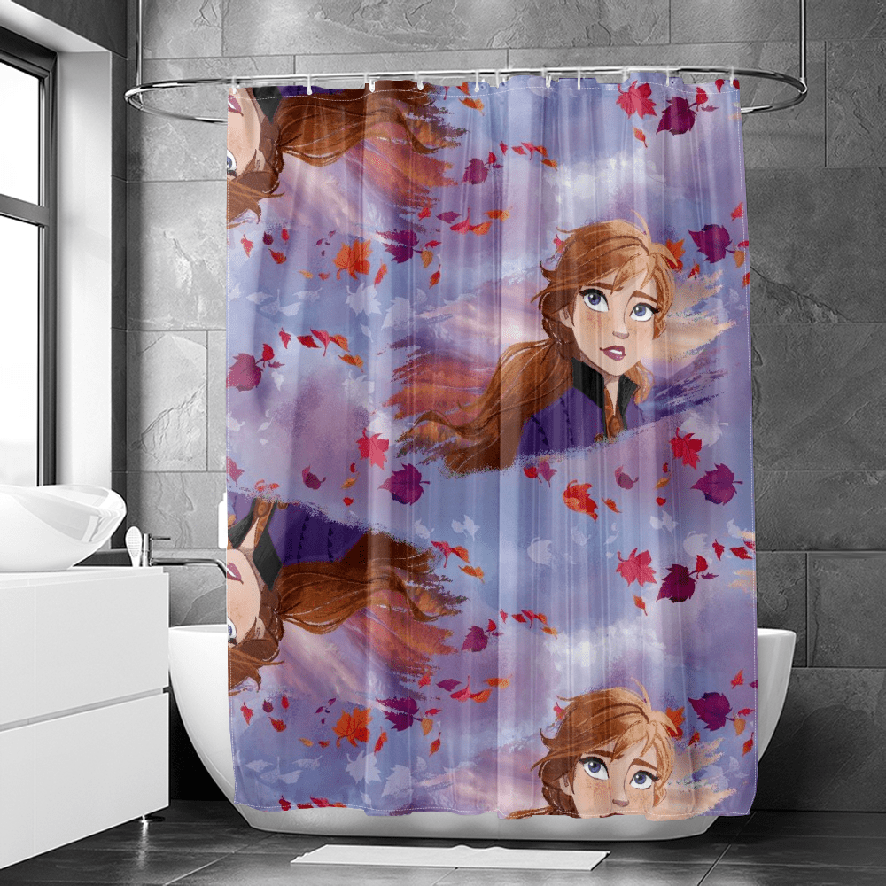 Frozen Shower Curtain, Shower Curtain Fabric Shower Curtain Waterproof  Shower Hooks For Bathroom Curtain Girls Bathroom Decor
