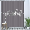thumbnail image 1 of Shower Curtain Funny Cute Get Naked White Words Black Background Simple Design Machine Washable Fabric Bathroom Decor Set with Hook Bath Curtain 72 x 72 inches, 1 of 6