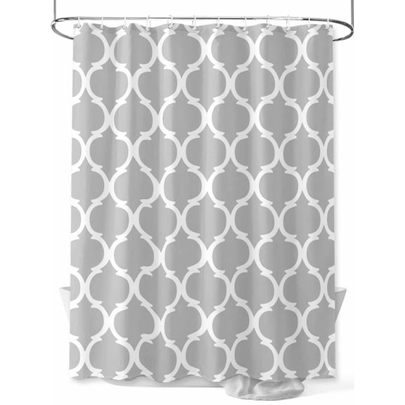 Shower Curtain Geometric Morocco Pattern Bathroom Curtains with Hooks, Waterproof Fabric Gray Abstract Bath Shower Curtains Set for Bathroom Bathtubs Decor 36x72 Inch