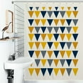 thumbnail image 1 of Shower Curtain Geometric Triangle Pattern Design Gold Navy Gray Polyester Waterproof Home Ration Curtain With Hook, 1 of 4