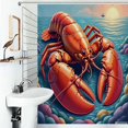 thumbnail image 1 of Shower Curtain Giant Lobster Sea Sunset Bathroom Waterproof Polyester Home Ration Curtain With Hook, 1 of 4
