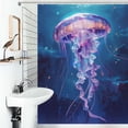 thumbnail image 1 of Shower Curtain Glowing Jellyfish Floating In Sea Bathroom Waterproof Polyester Home Ration Curtain With Hook, 1 of 4