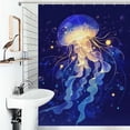 thumbnail image 1 of Shower Curtain Glowing Jellyfish Floating In Sea Polyester Waterproof Home Ration Curtain With Hook, 1 of 4