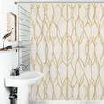thumbnail image 1 of Shower Curtain Gold Geometric Abstract Pattern Design Bath Curtain Polyester Fabric Bathroom Ration With Hooks, 1 of 4