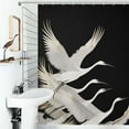 thumbnail image 1 of Shower Curtain Golden Crane Silhouette Pattern Polyester Waterproof Home Ration Curtain With Hook, 1 of 4
