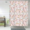 thumbnail image 1 of Shower Curtain, Goose Queen Waterproof Fabric Plastic Shower Curtain, Drying Fast Bathroom Curtain with 9 Buttonholes, Ruffle Shower Curtain 60x72in, 1 of 8