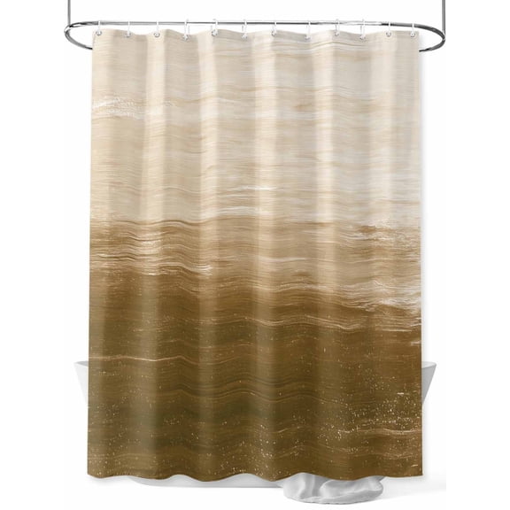 Shower Curtain Gradient Brown Shower Curtains for Bathroom, Waterproof Polyester Shower Curtain Set with Hooks, Extra Long 72" x 84" Oil Painting Texture
