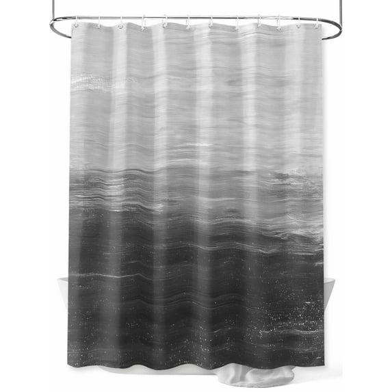 Shower Curtain Gradient Grey Shower Curtains for Bathroom, Waterproof Polyester Shower Curtain Set with Hooks, Standard Size 66" x 72" Oil Painting Texture