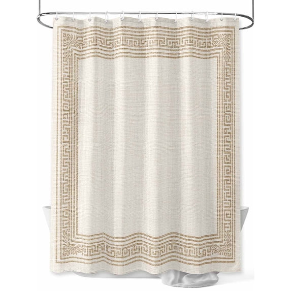 Shower Curtain Greek Key Design Shower Curtains for Bathroom, Waterproof Polyester Shower Curtain Set with Hooks, Standard Size 66" x 72" Geometric