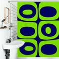 thumbnail image 1 of Shower Curtain Green Blue Oval Abstract Pattern Bath Curtain Polyester Fabric Bathroom Ration With Hooks, 1 of 4