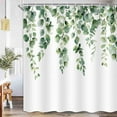 thumbnail image 1 of Shower Curtain Green Eucalyptus Shower Curtains for Bathroom, Watercolor Plant Leaves Shower Curtain Set with Hooks, Rustic Fabric Cloth Bathroom Curtains, 72X72in, 1 of 1