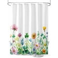 thumbnail image 1 of Shower Curtain Green Shamrock Plant Shower Curtains for Bathroom, Waterproof Polyester Shower Curtain Set with Hooks, Standard Size 66" x 72" Spring Flower Pastoral, 1 of 6