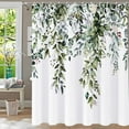 thumbnail image 1 of Shower Curtain Green Shower Curtains for Bathroom, Watercolor Green Leaf Shower Curtain Sets Waterproof Plant Shower Curtain Fabric Cloth Bathroom Curtains 72x72 inch with Hooks, 1 of 6
