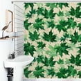 thumbnail image 1 of Shower Curtain Green Summer Leaves Maple Leaf Bathroom Waterproof Polyester Home Ration Curtain With Hook, 1 of 4