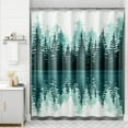 thumbnail image 1 of Shower Curtain Green, Washable Cloth Sage Green Shower Curtain Sets with 12 Metal Shower Curtain Hooks, Luxury Waterproof Rustic Fabric Shower Curtains for Bathroom Decor, 72x72 Inches, 1 of 6