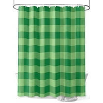 Shower Curtain Green White Check Plaid Shower Curtains for Bathroom, Waterproof Polyester Shower Curtain Set with Hooks, Extra Long 72" x 78" Farmhouse Style