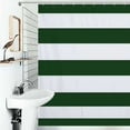 thumbnail image 1 of Shower Curtain Green White Horizontal Striped Pattern Polyester Waterproof Home Ration Curtain With Hook, 1 of 4