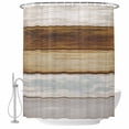 thumbnail image 1 of Shower Curtain Grey Brown Wood Grain Bathroom Curtains with Hooks, Waterproof Fabric Rustic Farmhouse Wooden Bath Shower Curtains Set for Bathroom Bathtubs Decor 36x72 Inch, 1 of 9