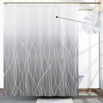 thumbnail image 1 of Shower Curtain Grey Shower Curtain Set for Bathroom Ombre Shower Curtains Stripe Bath Curtains Decorative White Shower Curtain Water Repellent for Hotel Bathtub, 72x72, Grey, 1 of 6
