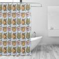 thumbnail image 1 of Shower Curtain, Hand Drawn Funny Cat Face Washable Shower Curtain for Bathroom, Waterproof Bathroom Shower Curtain Set with Hooks Long Shower Curtain 72x72in Home Decor, 1 of 7