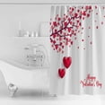 thumbnail image 1 of Shower Curtain Happy Valentine''s Day Pink Love Heart Tree Polyester Fabric Shower Curtain with Hooks,Waterpoof Shower Curtains for Bathroom Showers and Bathtubs 72x72in, 1 of 3