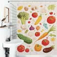 thumbnail image 1 of Shower Curtain Harvest Watercolor Vegetables Fruits Polyester Waterproof Home Ration Curtain With Hook, 1 of 4