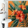 thumbnail image 1 of Shower Curtain Hawaiian Flower Tropical Flower Pattern Bath Curtain Polyester Fabric Bathroom Ration With Hooks, 1 of 4