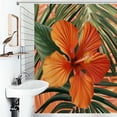 thumbnail image 1 of Shower Curtain Hawaiian Flower Tropical Flower Pattern Polyester Waterproof Home Ration Curtain With Hook, 1 of 4
