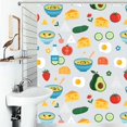 thumbnail image 1 of Shower Curtain Healthy Breakfast Pattern Polyester Waterproof Home Ration Curtain With Hook, 1 of 4