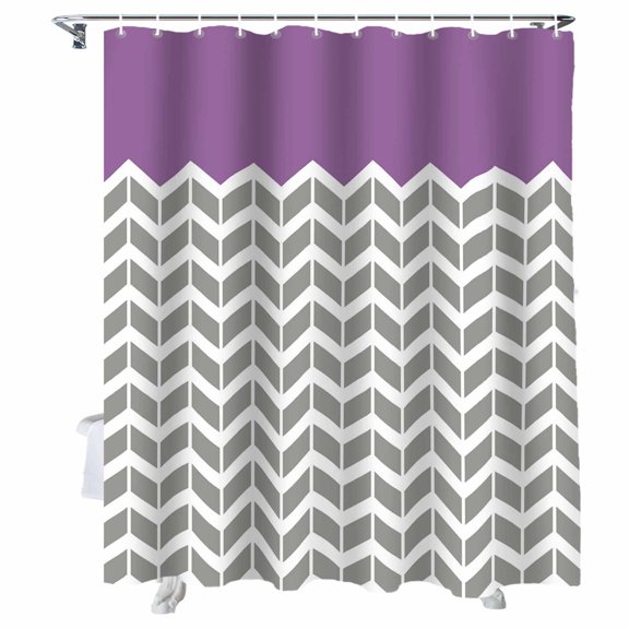 Shower Curtain Herringbone Pattern Shower Curtains for Bathroom Bathtub, Waterproof Fabric Shower Curtain Set with Hooks, Small Stall Size 36" x 72" Vintage Turquoise Purple Grey