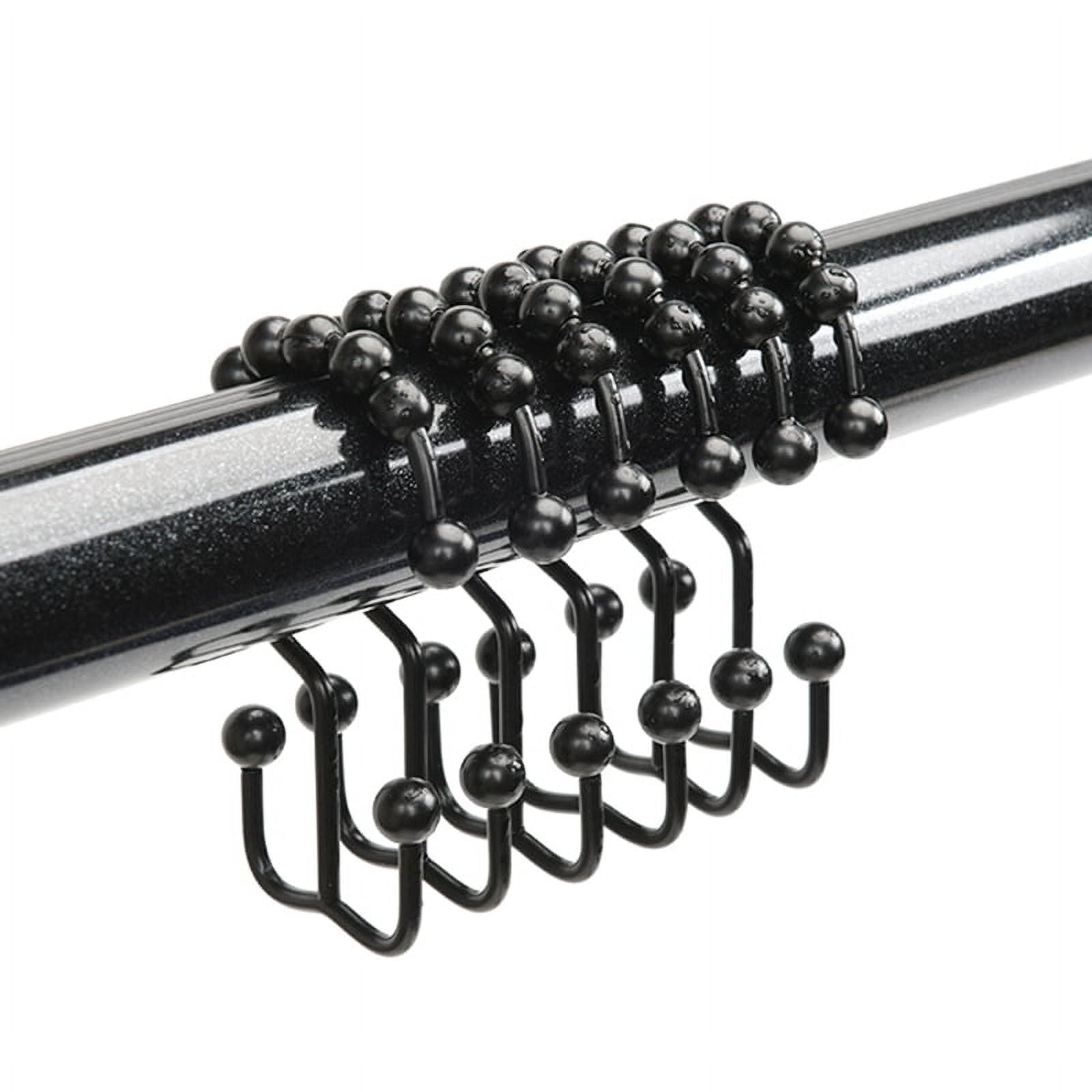 Shower Curtain Hook Ring RustProof Metal Double Sliding Shower Hook