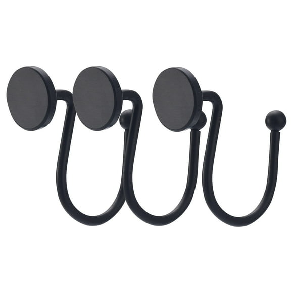 Shower Curtain Hook,Shower Curtain Ring,Black Decorative Modern Rust-proof Hook, Shower Curtain Liner Soft Bath Hook,Hook
