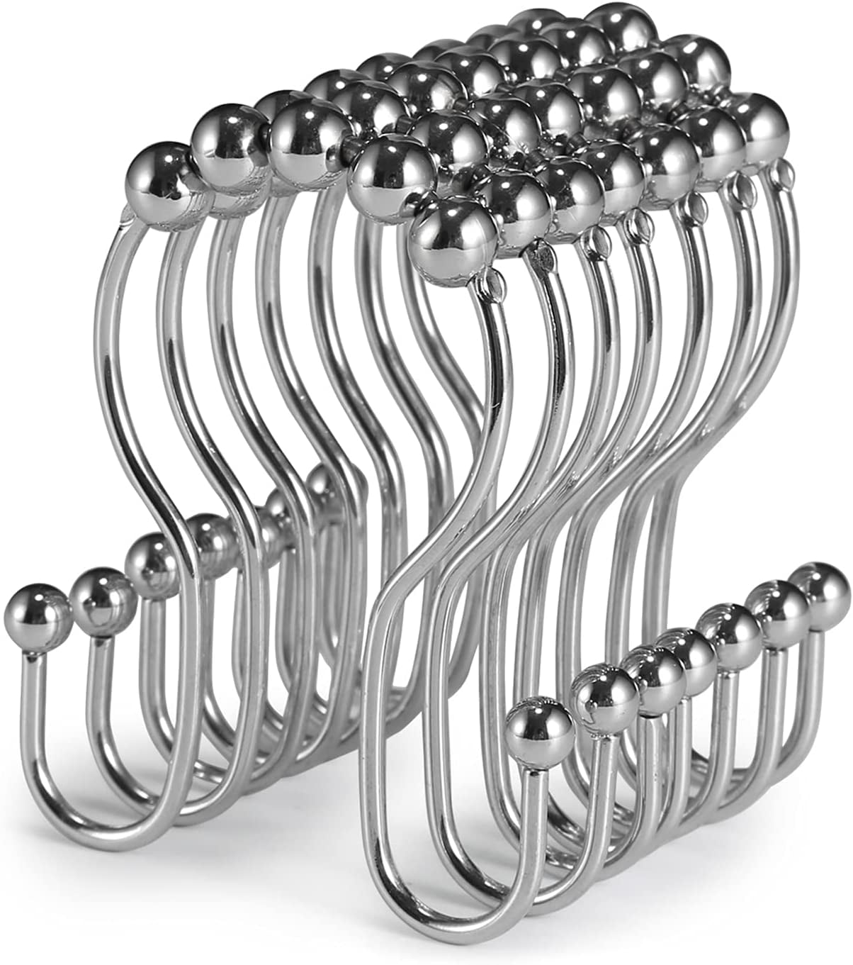 Shower Curtain Hooks, 12 Pcs Shower Curtain Rings, Stainless Steel