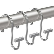 Shower Curtain Hooks, Chrome Shower Curtain Rings Rust Proof, 12PCS Shower Hooks for Shower Curtain, T-Bar Design Convenient Elegant Shower Curtain Hangers for Bathroom Kitchen Wardrobe