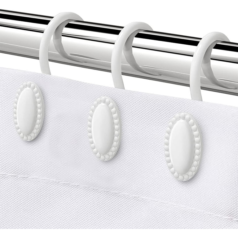 Shower Curtain Hooks Decorative Shower Curtain Rings Rust Resistant Metal Shower Hooks for Bathroom Glide Shower Rings for Shower Curtain and
