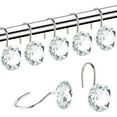 thumbnail image 1 of Shower Curtain Hooks Diamond Shape Shower Rings, Acrylic Decorative Rhinestones Bling Bathroom Bath Decor Set of 12 Rings, 1 of 6