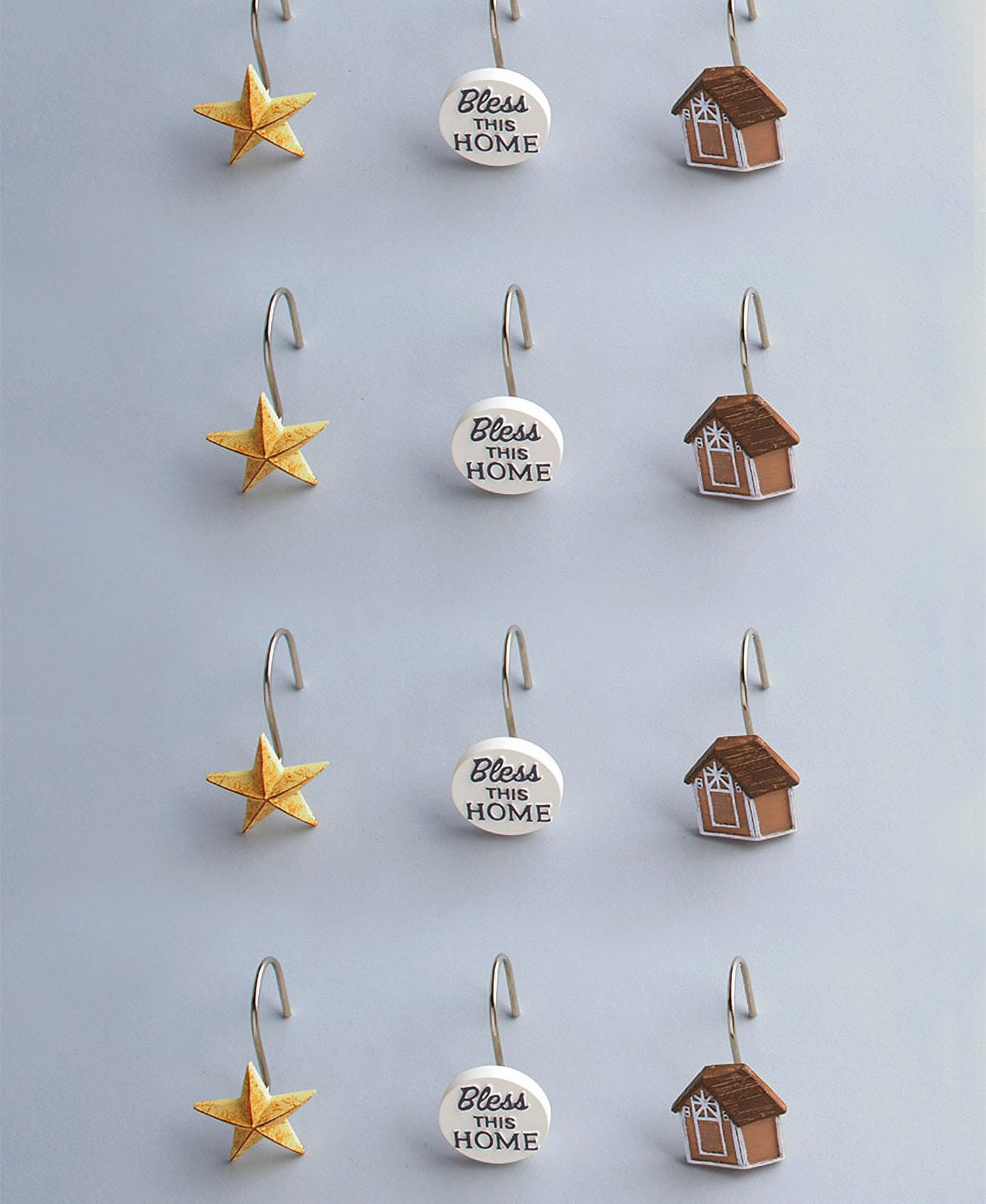 Shower Curtain Hooks Farmhouse Bathroom Décor Rustic Country Barn