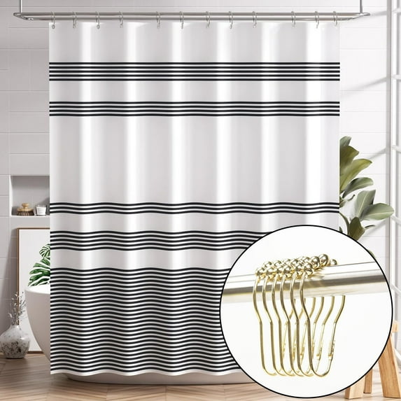 Shower Curtain Hooks Rings for Bathroom - 6 Pcs Stainless Steel