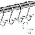 thumbnail image 1 of Shower Curtain Hooks,Set of 12 Rust Resistant Metal Shower Curtain Rings for Bathroom,T-Bar Decorative Hooks Hangers for Shower Rod (Chrome), 1 of 4