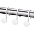 thumbnail image 1 of Shower Curtain Hooks White Shower Curtain Rings, Heavy Duty Metal Modern Decorative Shower Curtain Hooks Rust Proof Smooth Glide Shower Hooks for Shower Curtain, Shower Rod Hook, 12Pcs, 1 of 9