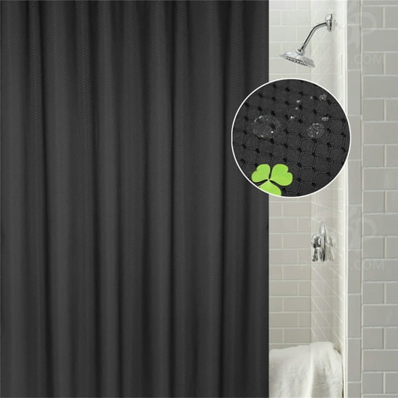 Shower Curtain Hotel Luxury Spa, 190 GSM Heavy Duty Fabric,Water Repellent Polyester Shower Curtain,Black,Pvc