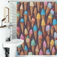 thumbnail image 1 of Shower Curtain Ice Cream Cone Bath Curtain Polyester Fabric Bathroom Ration With Hooks, 1 of 4