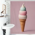 thumbnail image 1 of Shower Curtain Ice Cream Cone Polyester Waterproof Home Ration Curtain With Hook, 1 of 4