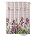 thumbnail image 1 of Shower Curtain Iris Flowers Bathroom Curtains with Hooks, Waterproof Fabric Floral Purple Buffalo Plaid Linen Bath Shower Curtains Set for Bathroom Bathtubs Decor 36x72 Inch, 1 of 8