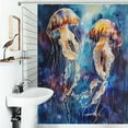 thumbnail image 1 of Shower Curtain Jellyfish Watercolor Polyester Waterproof Home Ration Curtain With Hook, 1 of 4