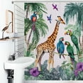 thumbnail image 1 of Shower Curtain Jungle Giraffe Paradise Print Bath Curtain Polyester Fabric Bathroom Ration With Hooks, 1 of 4