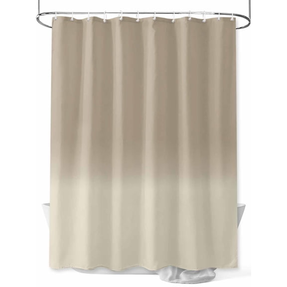 Shower Curtain Khaki Ombre Shower Curtains for Bathroom, Waterproof Polyester Shower Curtain Set with Hooks, Extra Long 72" x 78" Gradient Gradual Color